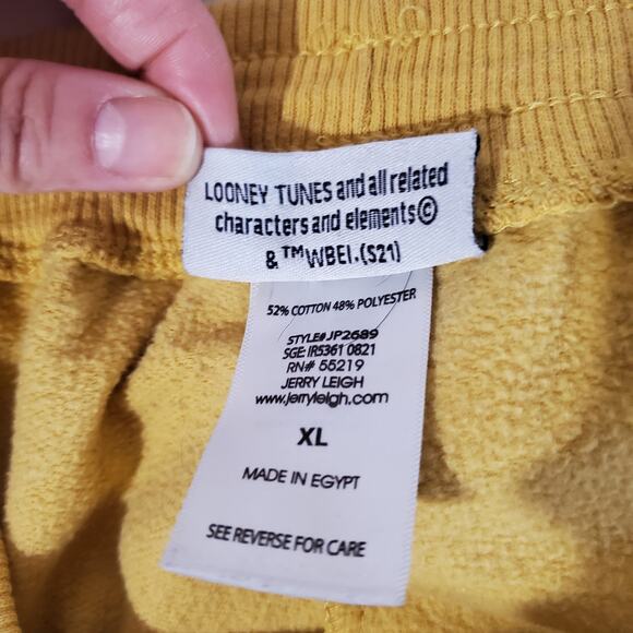 Looney Tunes Tweety Bird Pull On Jogger Sweatpants Womens Size XL Yellow Pockets - Picture 7 of 9